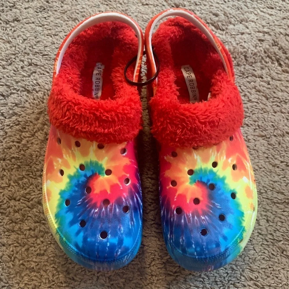New Cape Robbin Gardener 3 Rainbow Praid Platform Clogs Sleep On Faux Blue Red